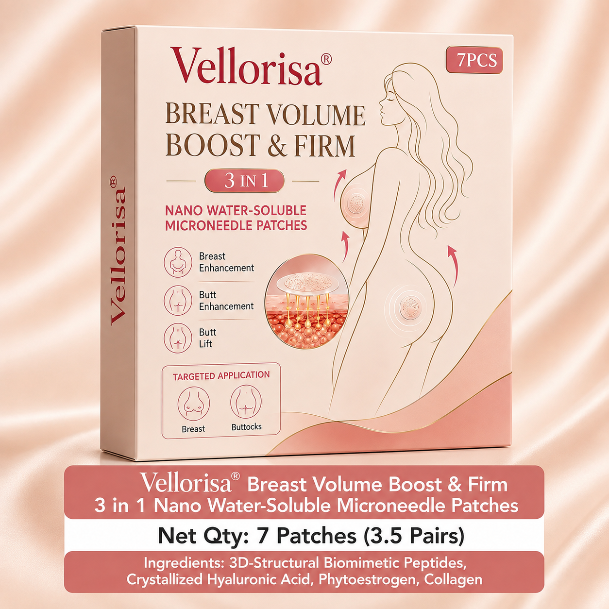 3-in-1 Microneedle Patches for Breast & Butt Contour