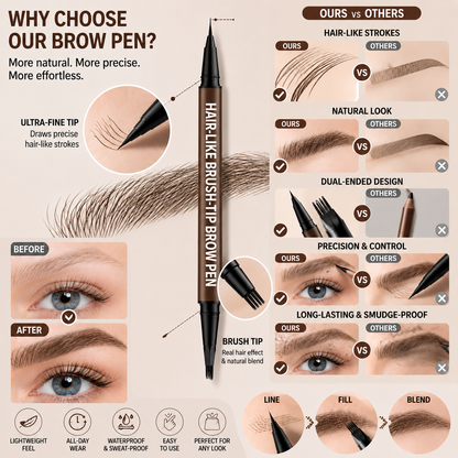 Last Day Buy 1 Get 1 Free🔥VEllorisa Waterproof Hair-Like Brow Pen – Smudge-Proof, Long-Lasting Natural Eyebrow Pencil