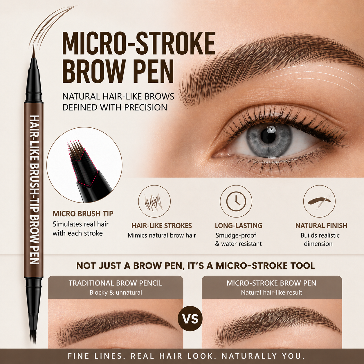 Last Day Buy 1 Get 1 Free🔥VEllorisa Waterproof Hair-Like Brow Pen – Smudge-Proof, Long-Lasting Natural Eyebrow Pencil