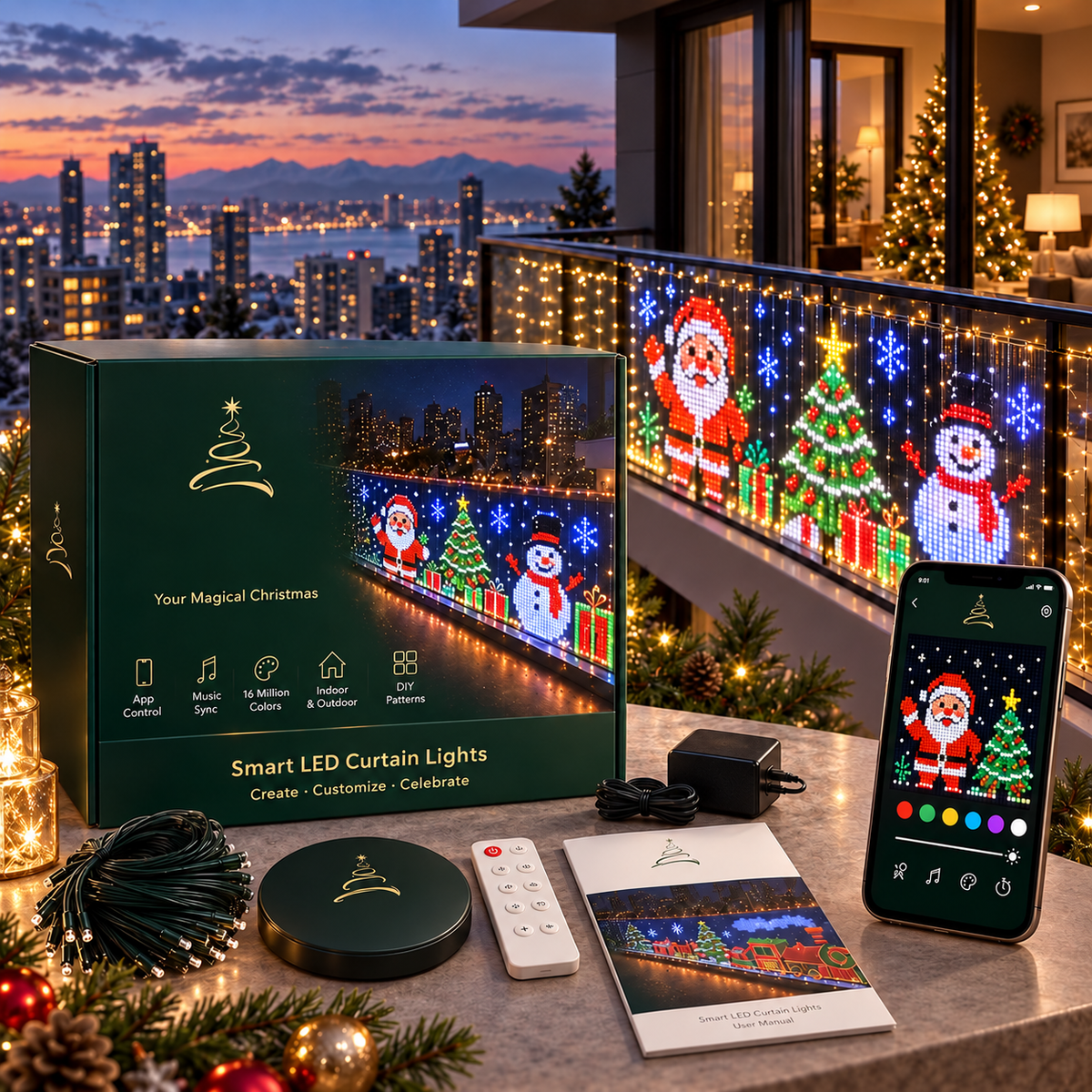 ✨ Perfect for Festive Decorations ✨300LED 34FT Christmas Light String with 8 Modes Timer & Remote Control