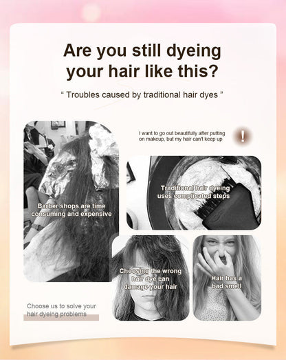 🧴3-in-1 herbal hair coloring comb | Easy hair coloring at home with built-in brush