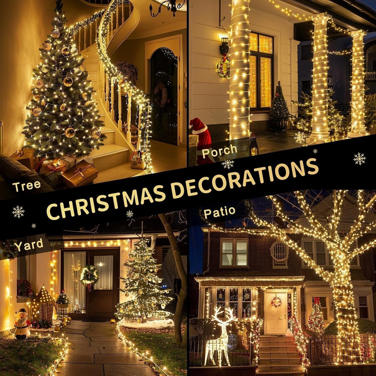 ✨ Perfect for Festive Decorations ✨300LED 34FT Christmas Light String with 8 Modes Timer & Remote Control