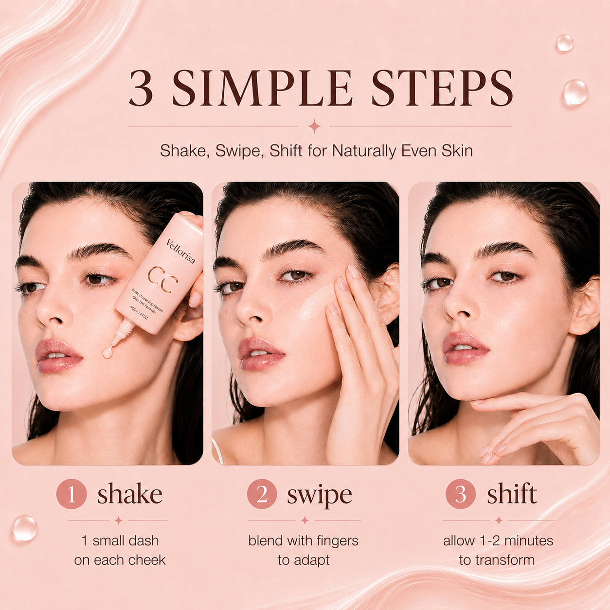 Last Day Buy1 Get 1 Free❤️Vellorisa Skin-PerfectingCC Serum-Cream