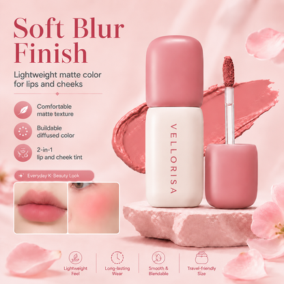 Soft Matte NudeBlur Lip Tintfor Lips and Cheeks