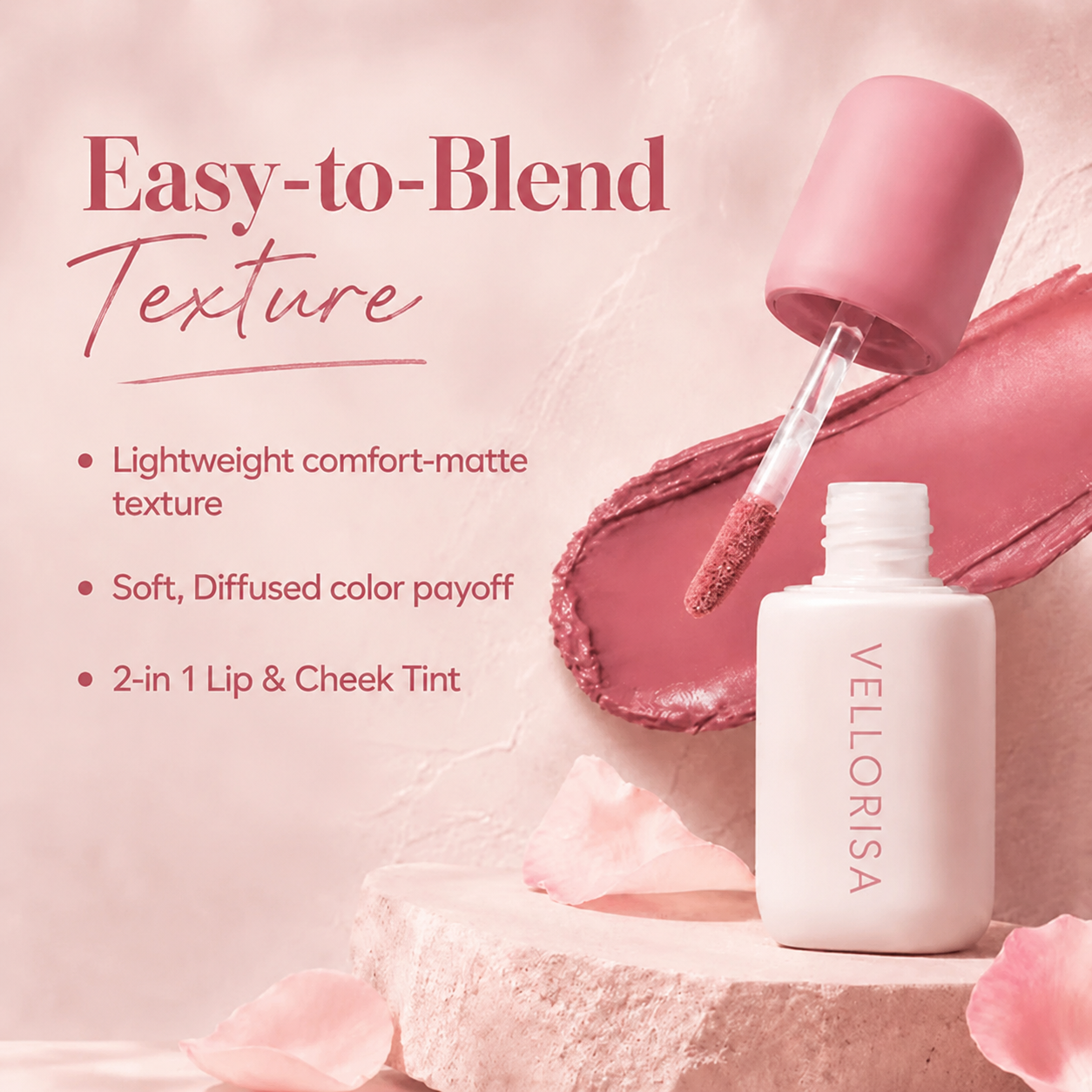 Soft Matte NudeBlur Lip Tintfor Lips and Cheeks
