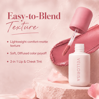 Soft Matte NudeBlur Lip Tintfor Lips and Cheeks
