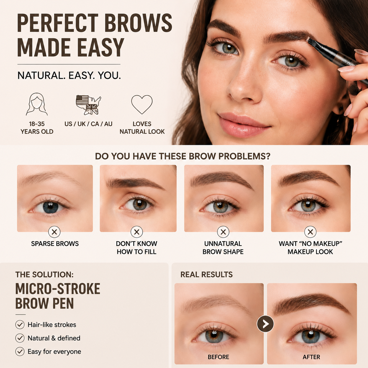 Last Day Buy 1 Get 1 Free🔥VEllorisa Waterproof Hair-Like Brow Pen – Smudge-Proof, Long-Lasting Natural Eyebrow Pencil