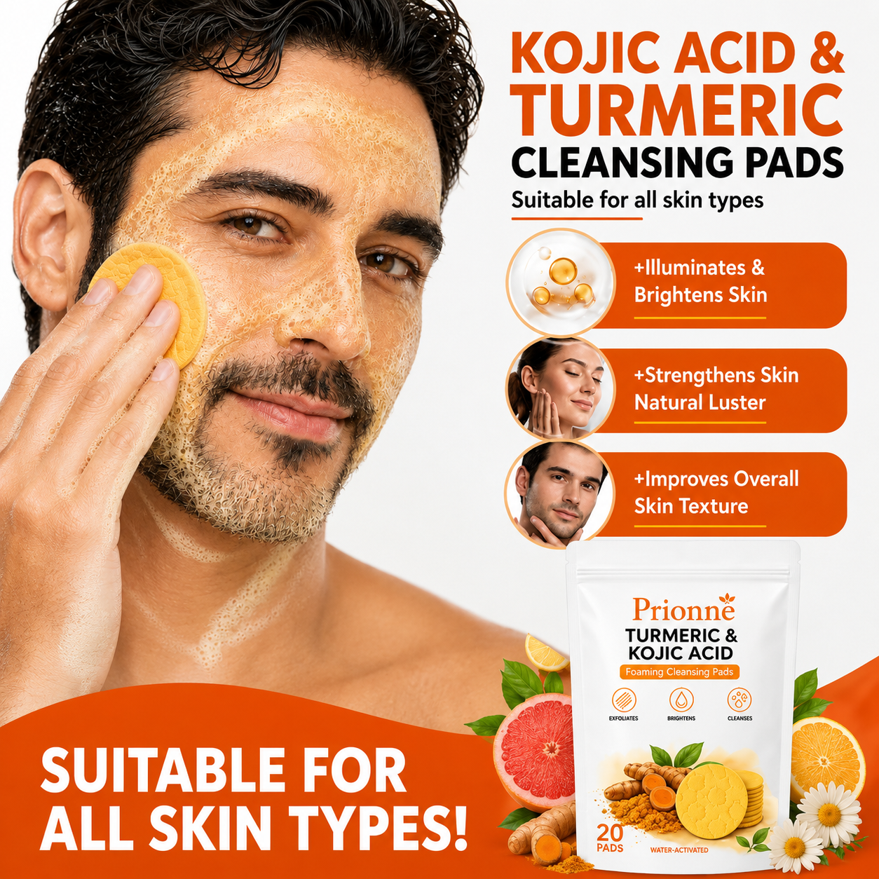 🔥Last Day 68% OFF-Vellorisa Turmeric Kojic Glow Pads